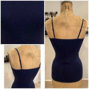 Nylon Spandex Navy Blue Tank Top